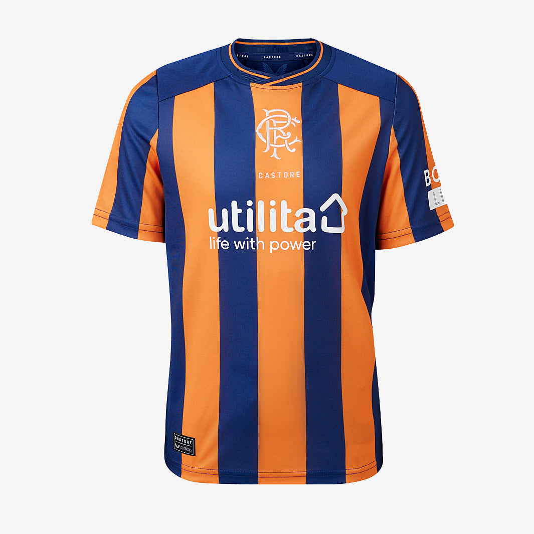 Castore Rangers 22/23 Third Shirt - Orange/Navy - Mens Replica