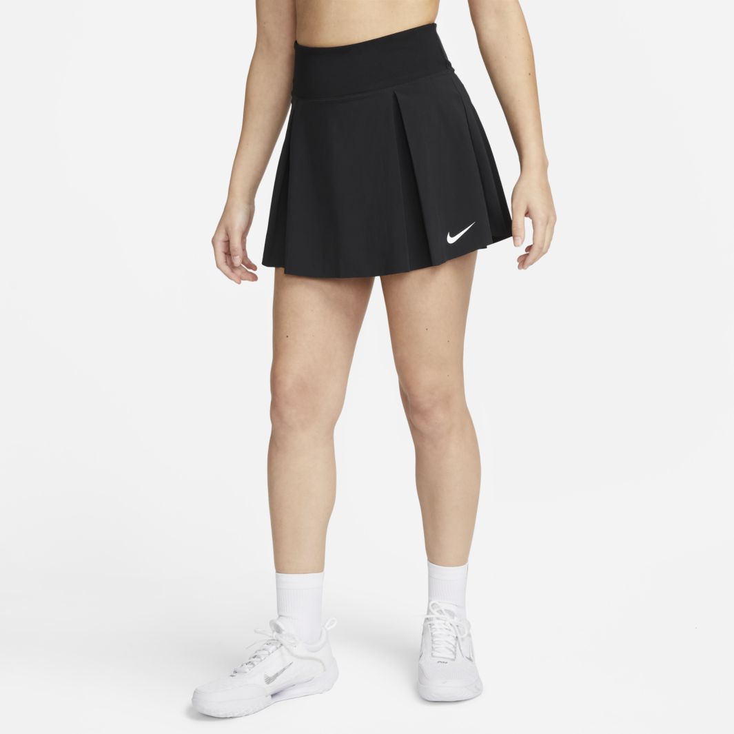 Nike Womens Dri-FIT Club Short Skirt - Black/White - Womens Clothing