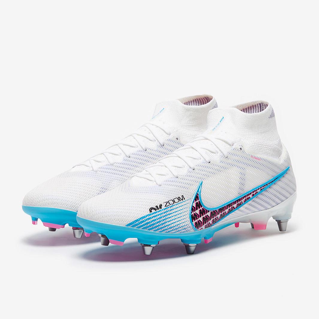 Nike Air Zoom Mercurial Superfly IX Elite Pro SG - White/Baltic