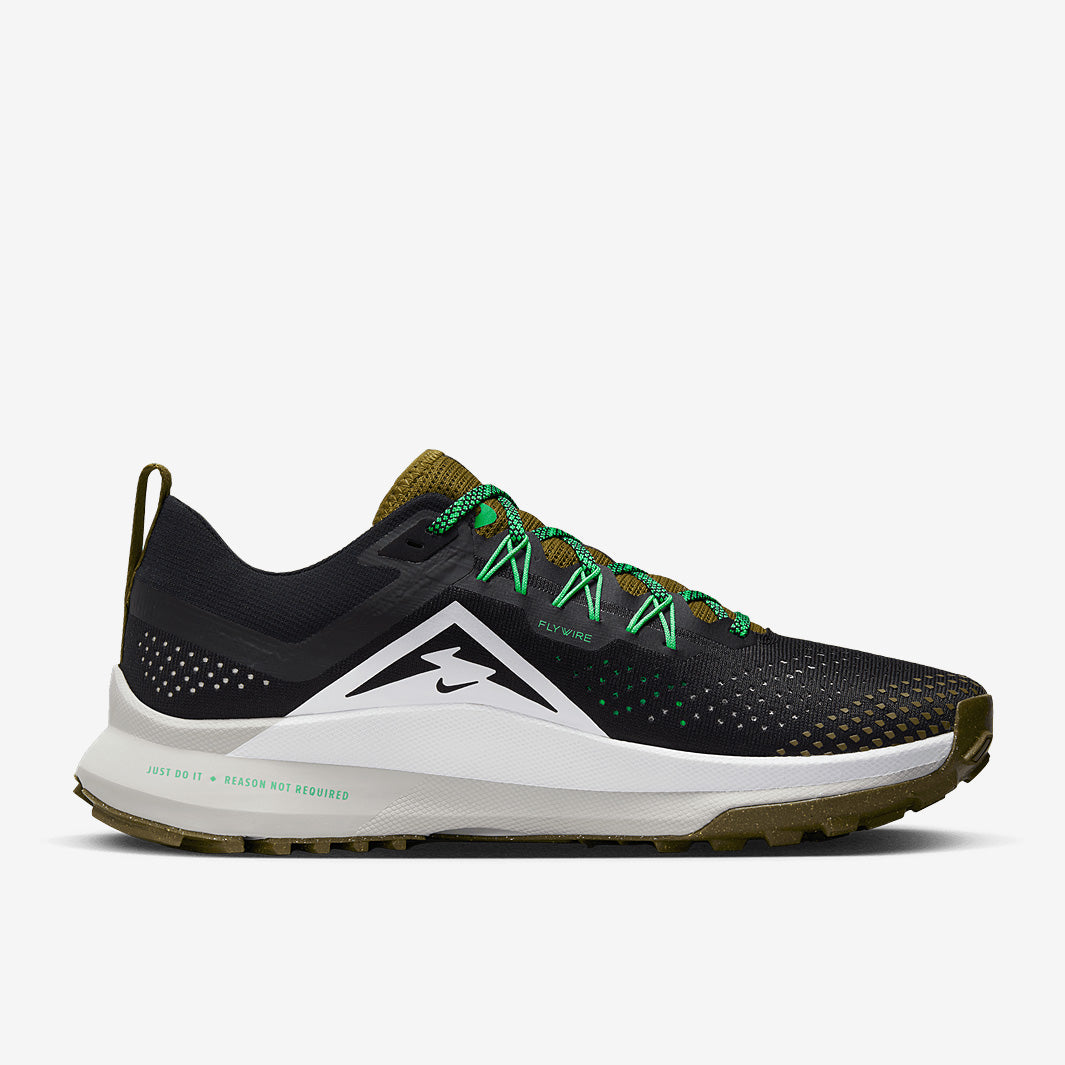 Nike React Pegasus Trail 4 - Black/White-Olive Flak-Spring Green