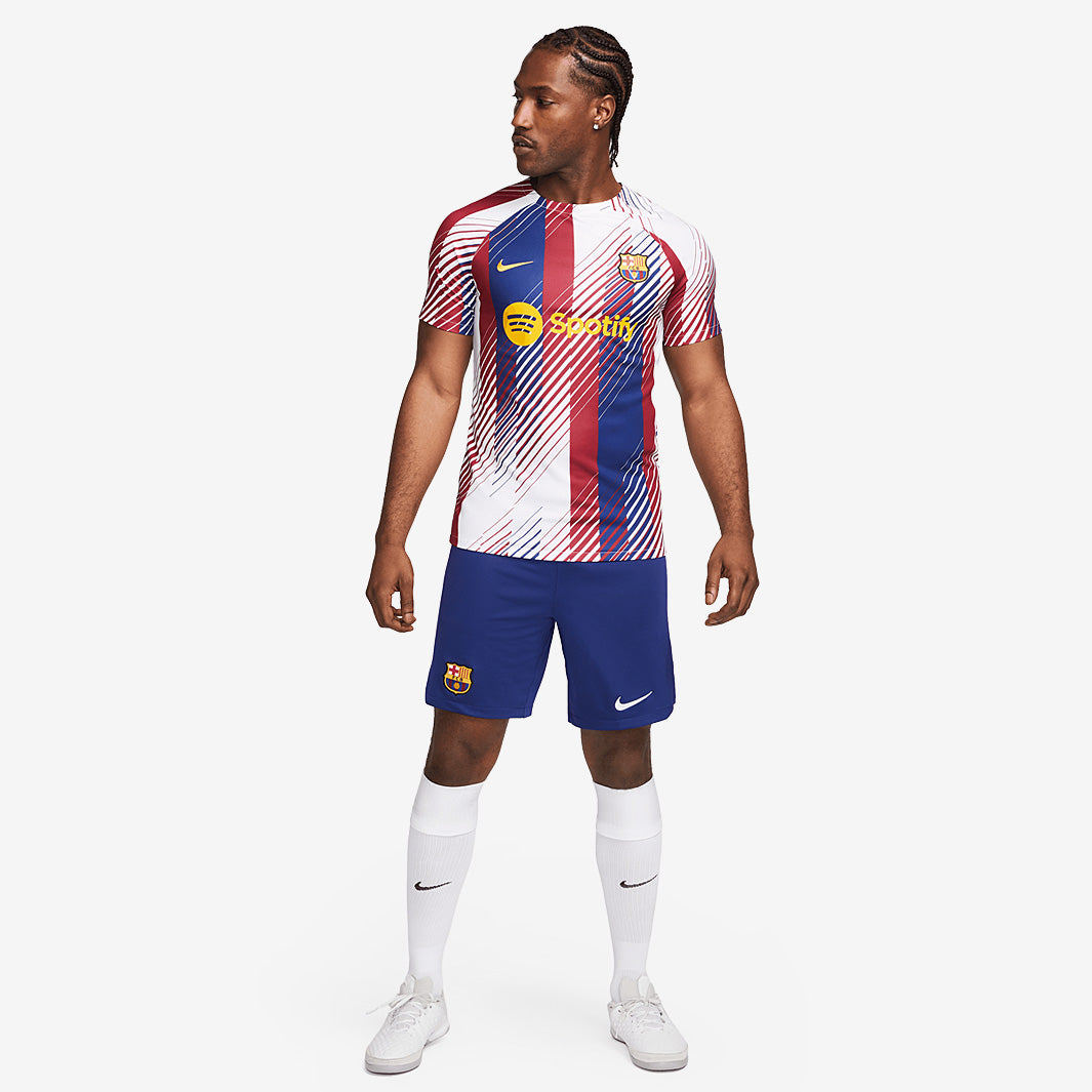 Nike FC Barcelona 23/24 Pre-Match Dri-Fit Academy SS Top - White