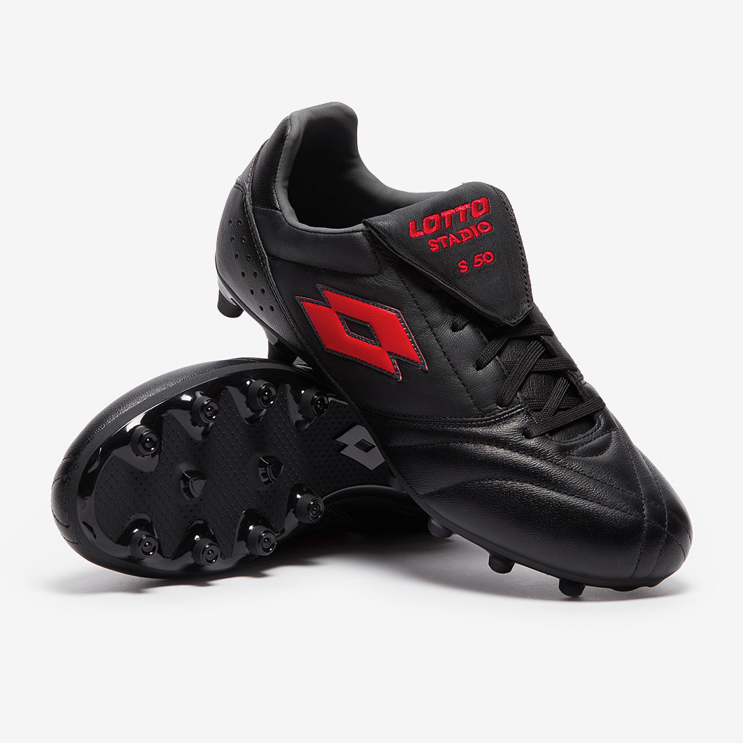 Lotto Stadio 200 III FG 50th Anniversary - All Black/Flame Red