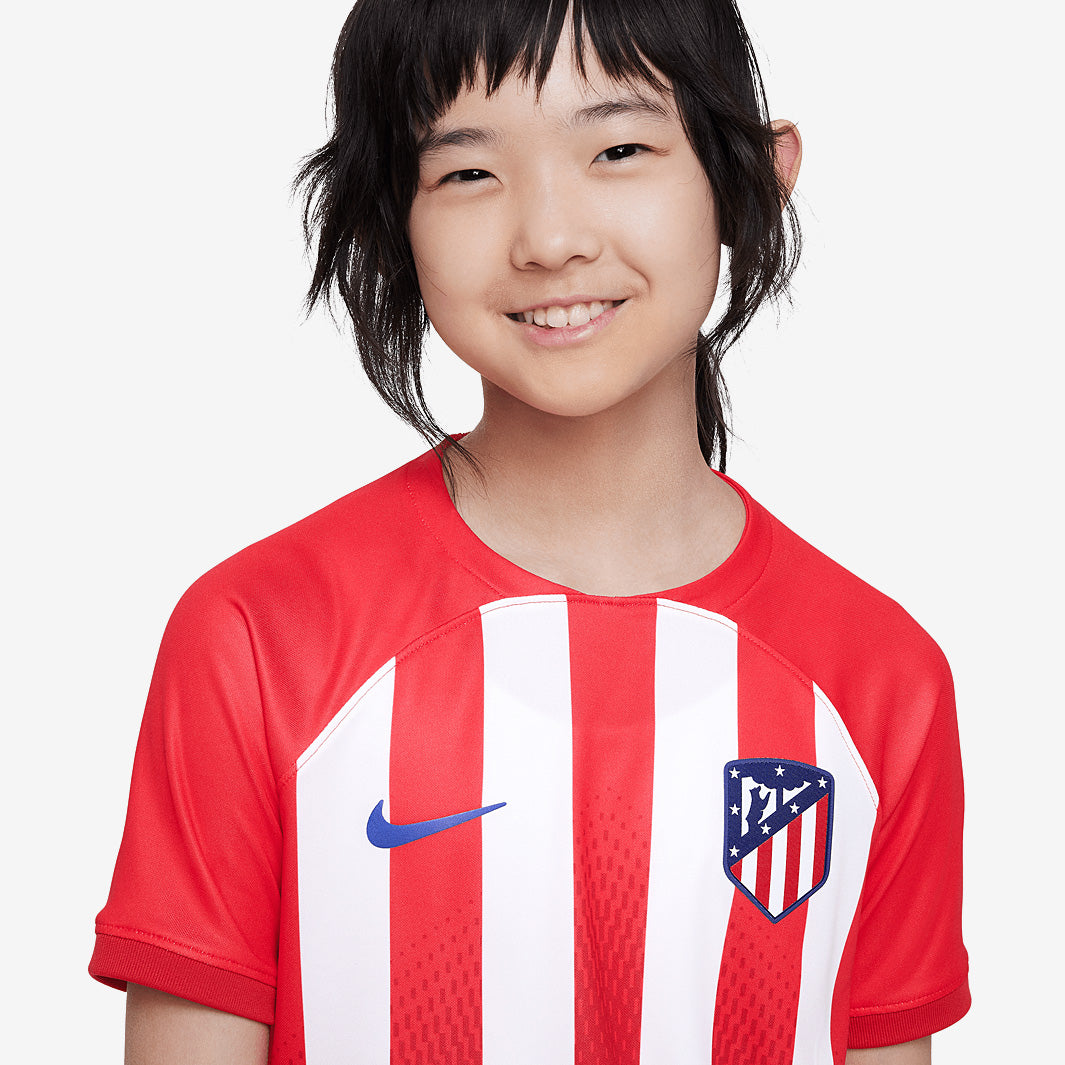 Nike Kids Atletico Madrid 23/24 Dri-Fit Stadium SS Home Shirt