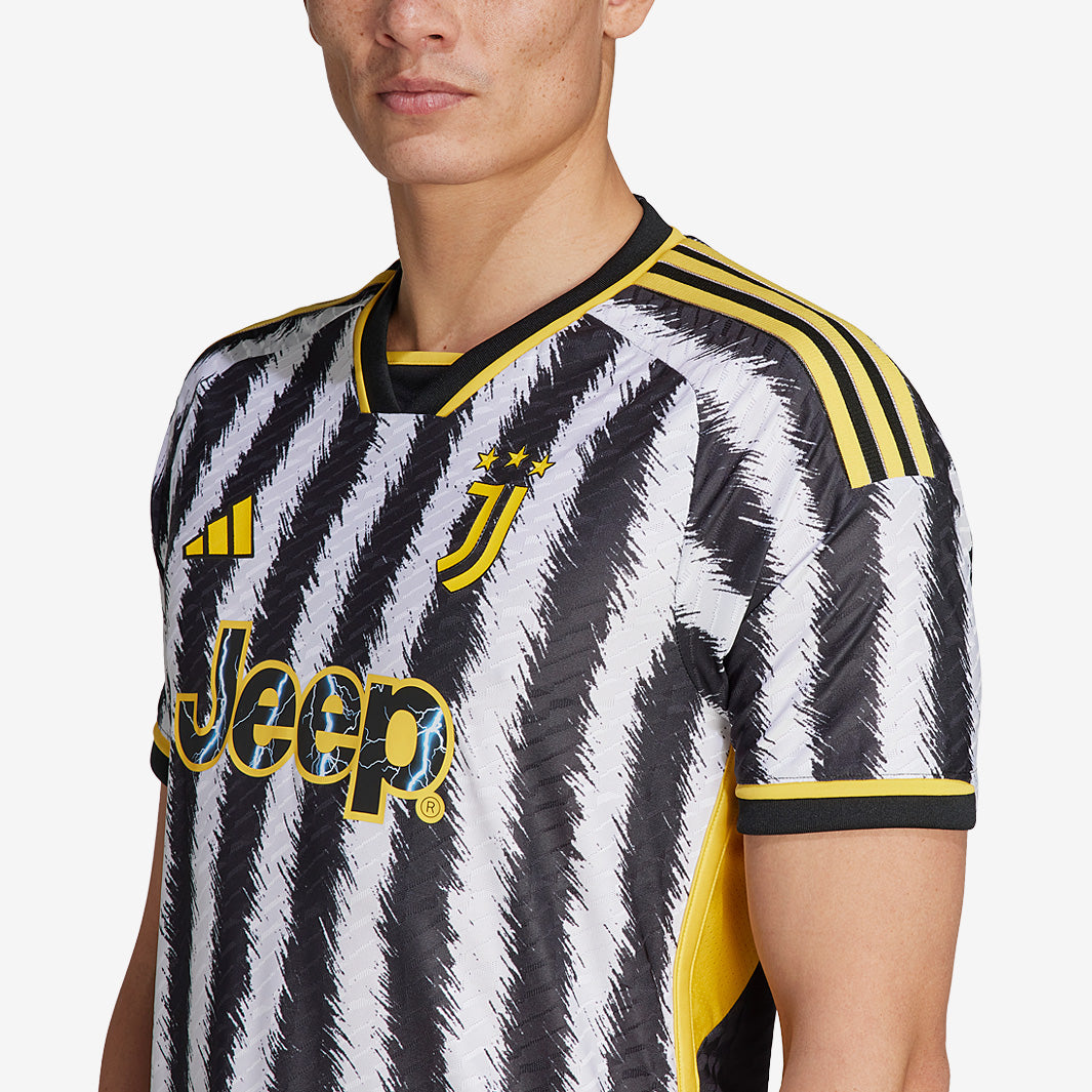 adidas Juventus 23/24 Authentic Home Shirt - Black/White - Mens