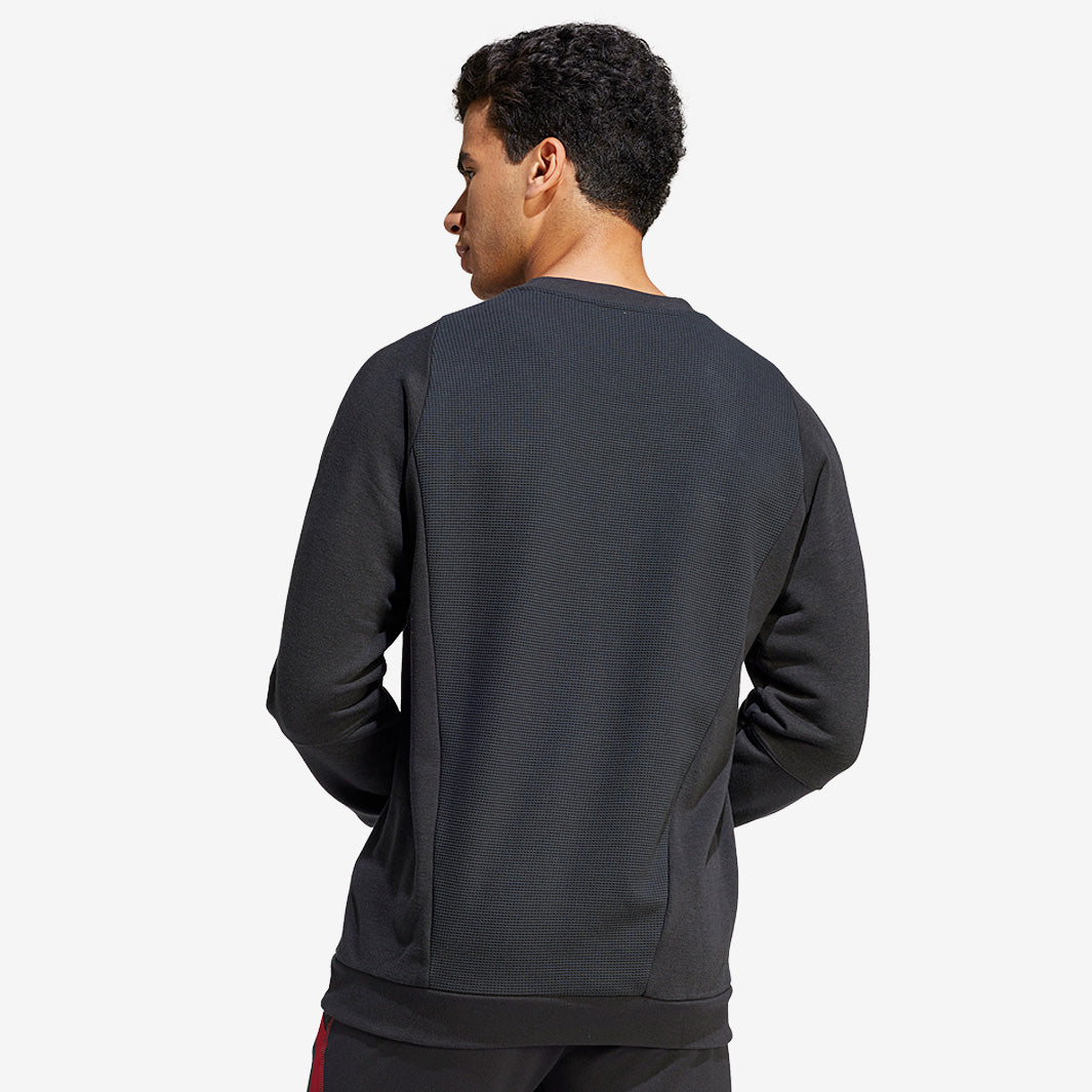 adidas Roma 23/24 Crewneck Jumper - Black - Mens Replica