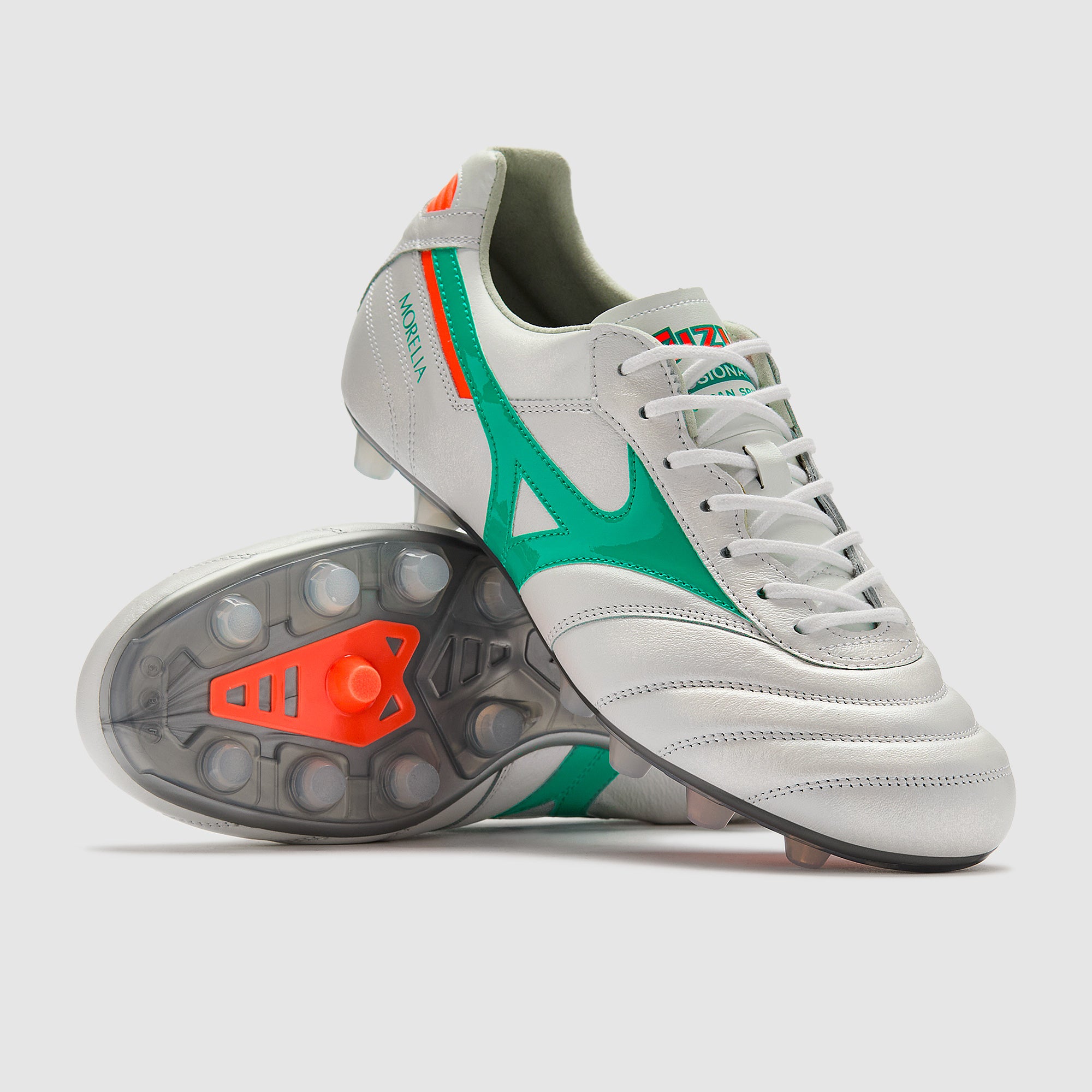 Mizuno Morelia II Made Indoor Japan Firm Ground - White/Arcadia