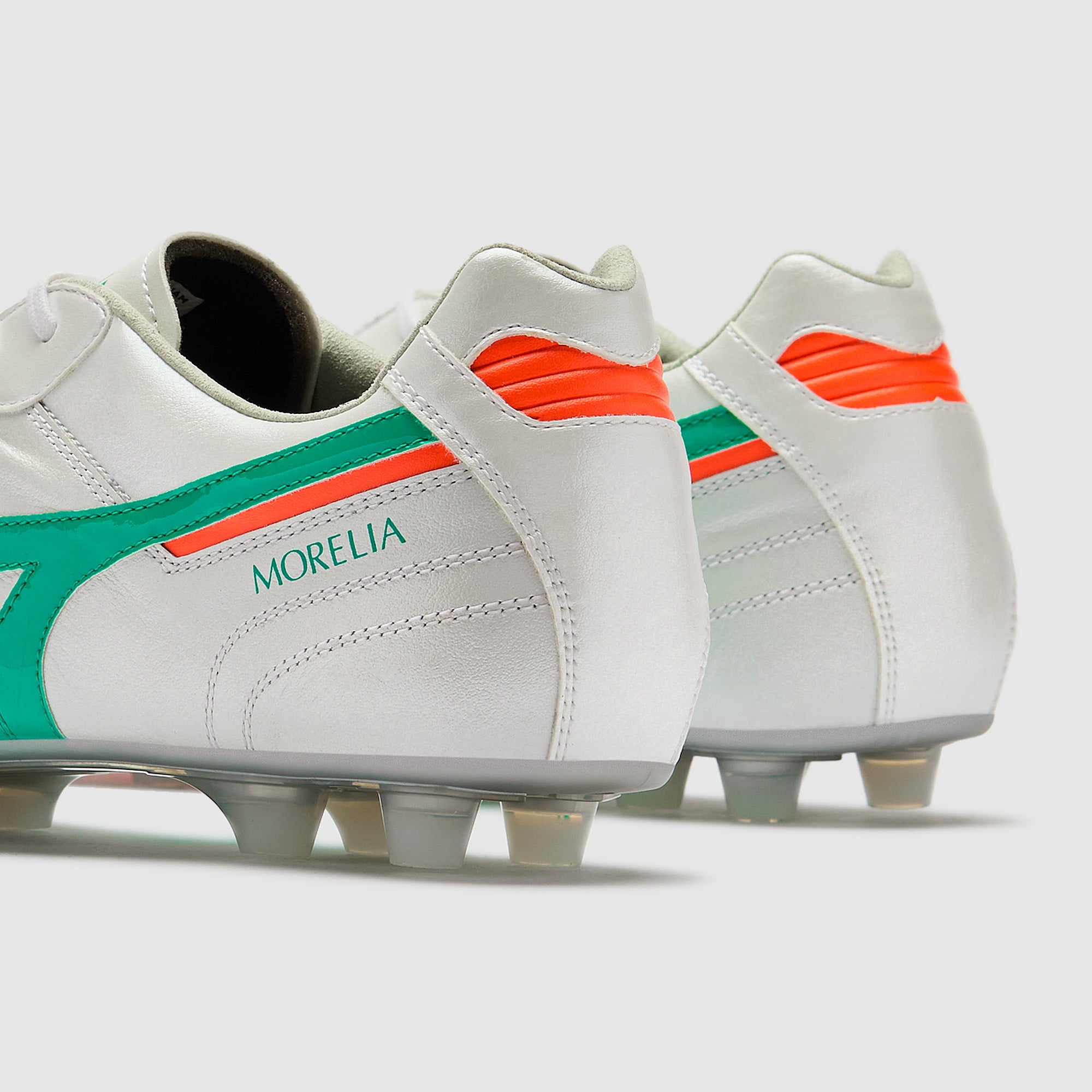 Mizuno Morelia II Elite Firm Ground - White/Arcadia/Lava Orange