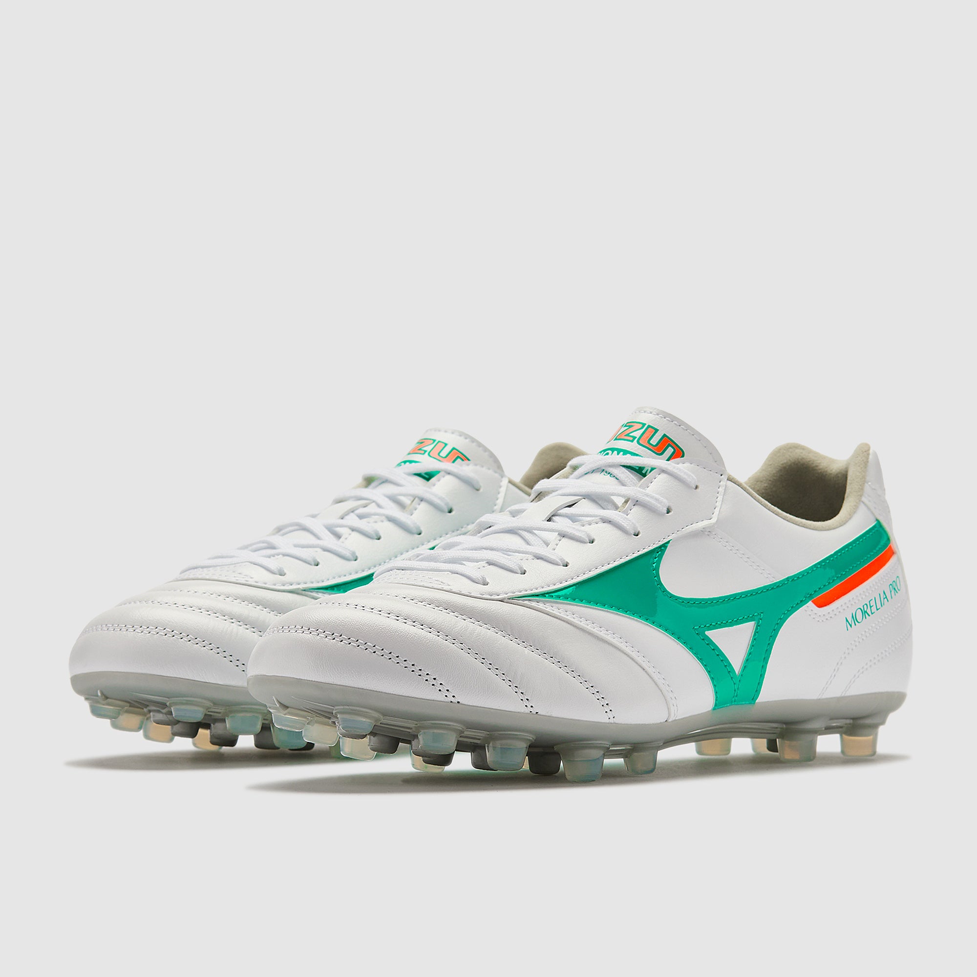 Mizuno Morelia II Pro Artificial Grass - White/Arcadia/Lava Orange