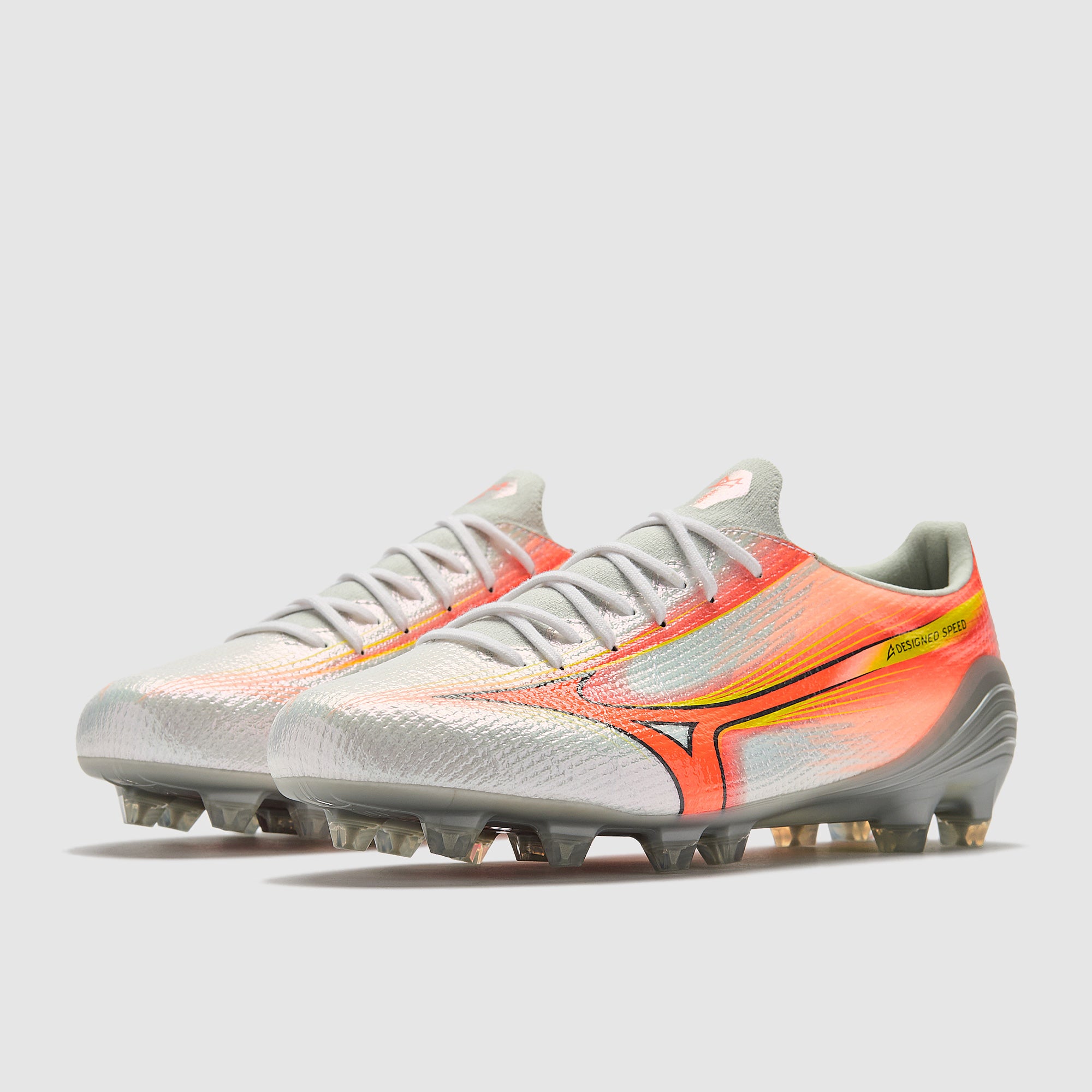 Mizuno Alpha III Made Indoor Japan Firm Ground - White/Lava Orange