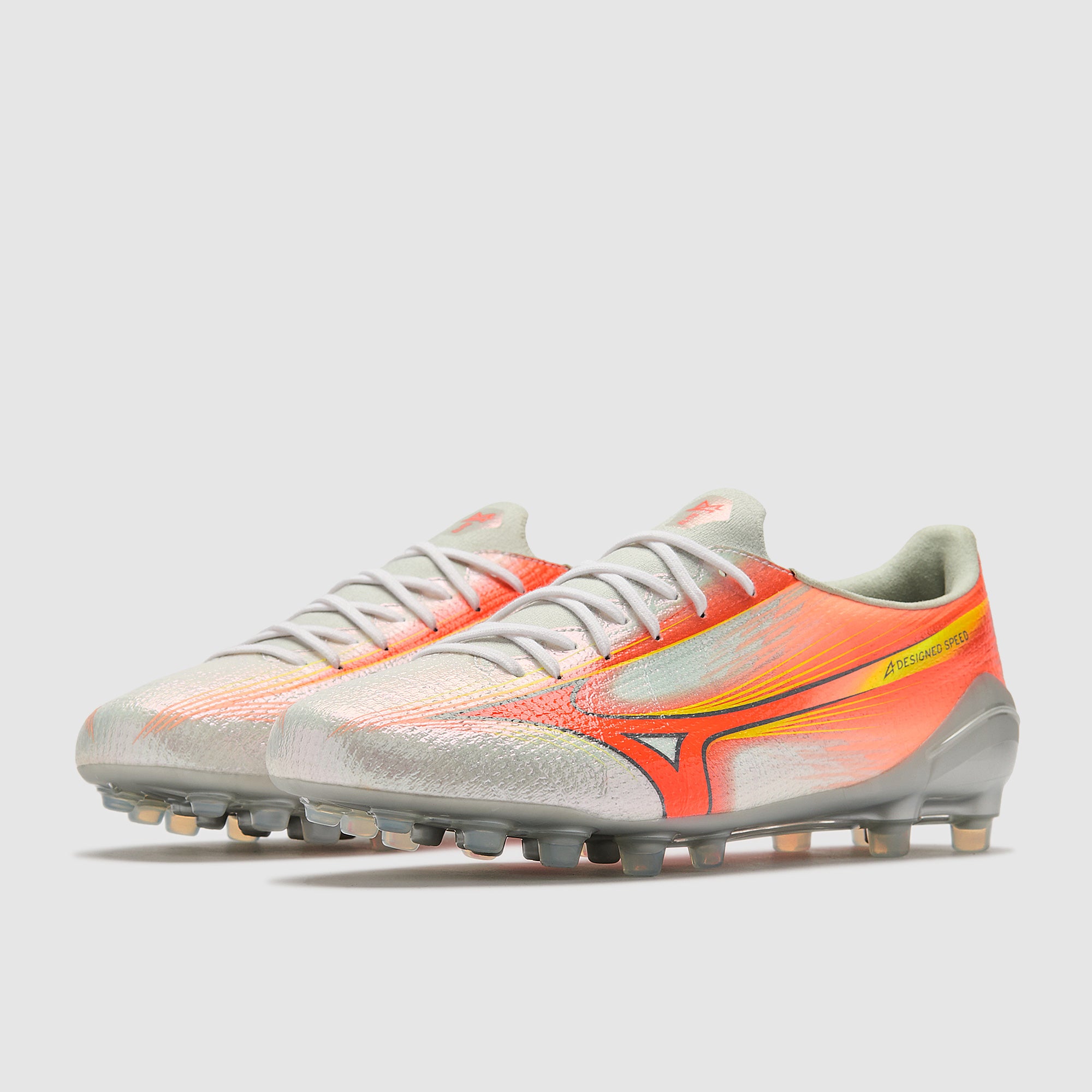 Mizuno Alpha III Elite Artificial Grass - White/Lava Orange