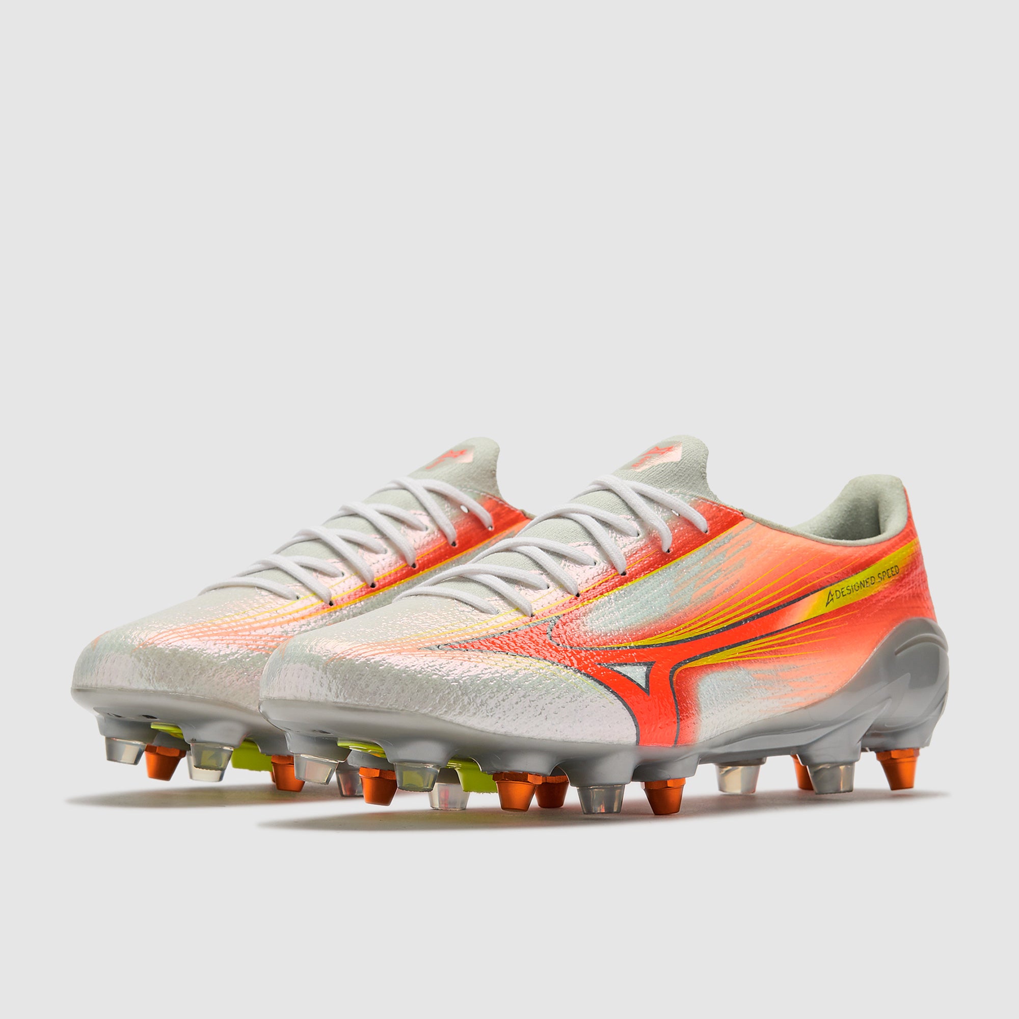 Mizuno Alpha III Elite Mix Soft Ground - White/Lava Orange/Evening