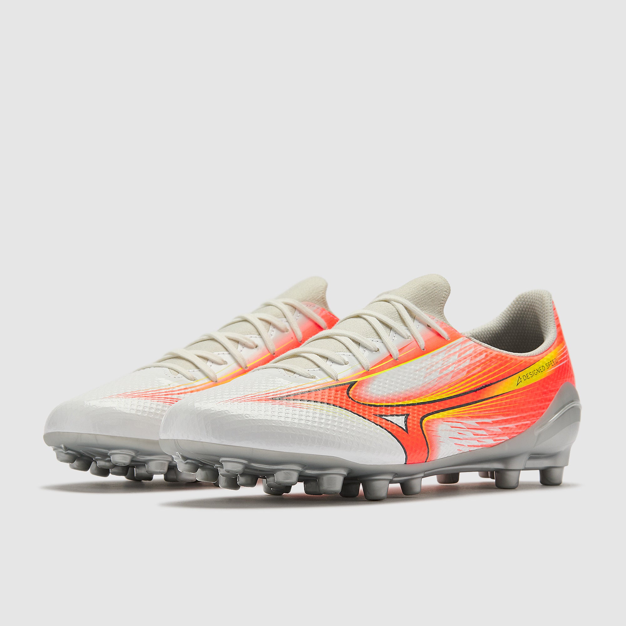 Mizuno Alpha III Select Artificial Grass - White/Lava Orange
