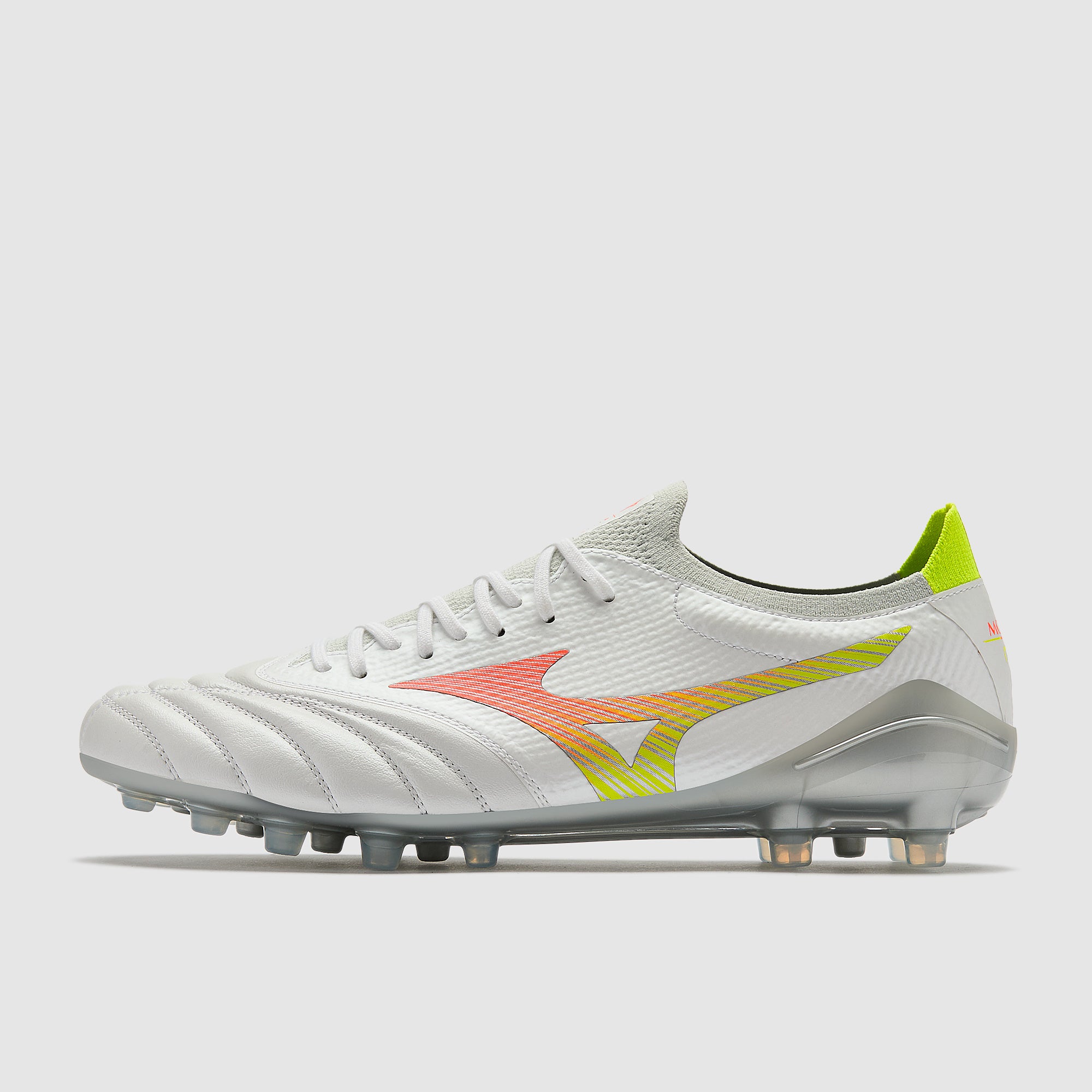 Mizuno Morelia Neo V Beta Elite Artificial Grass - White/Lava