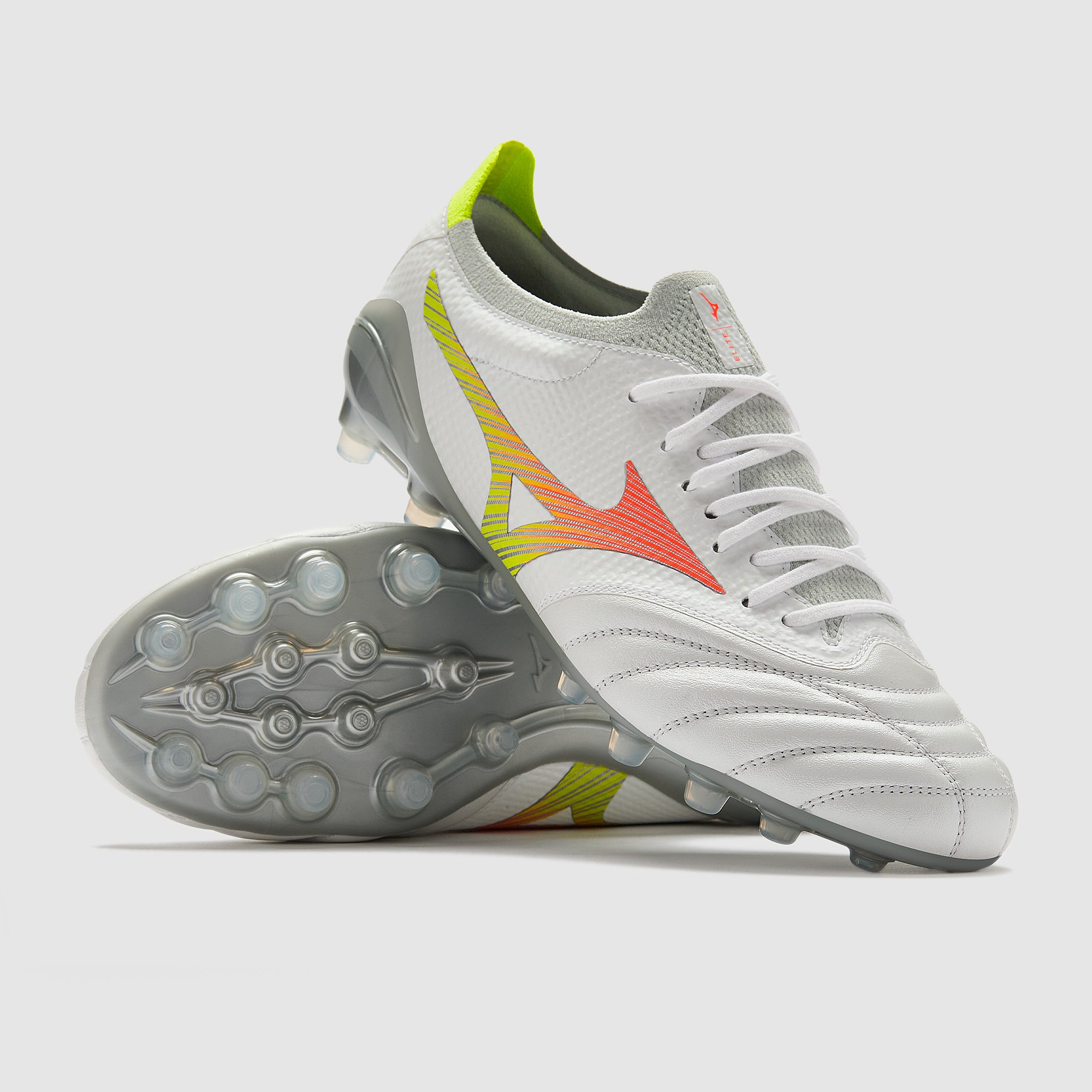 Mizuno Morelia Neo V Beta Elite Mix Soft Ground - White/Lava