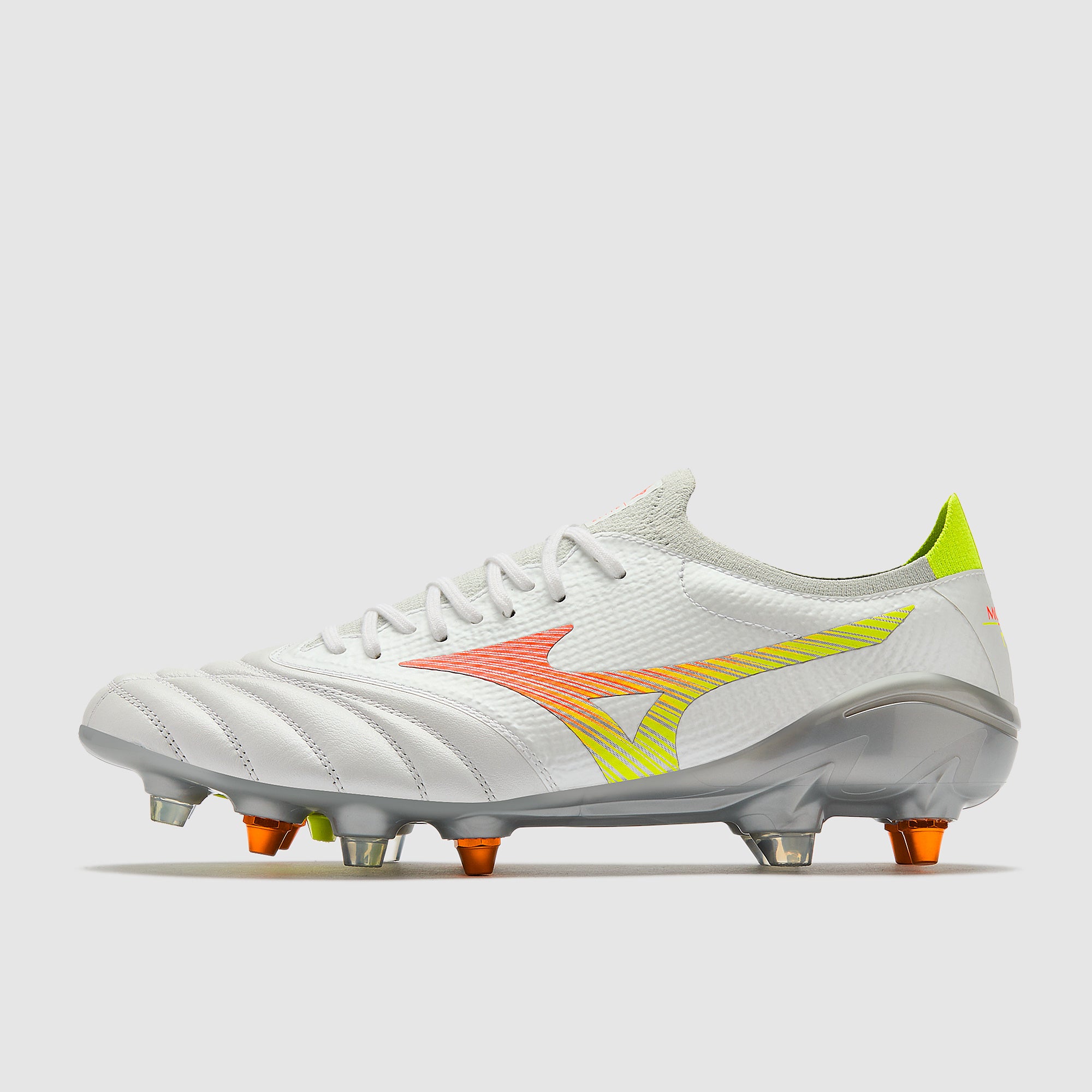 Mizuno Morelia Neo V Beta Elite Mix Soft Ground - White/Lava
