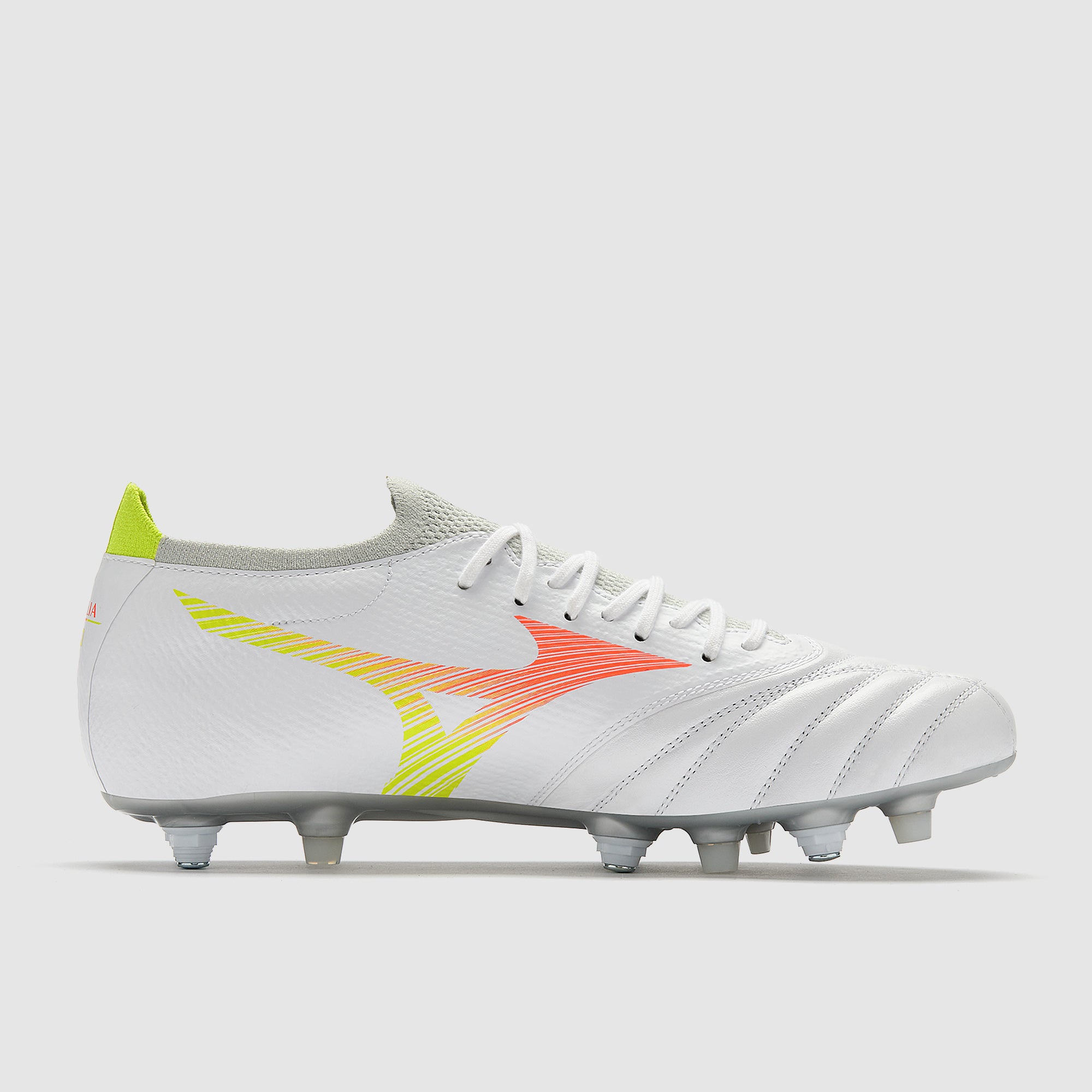 Mizuno Morelia Neo V Beta Pro Mix Soft Ground - White/Lava Orange