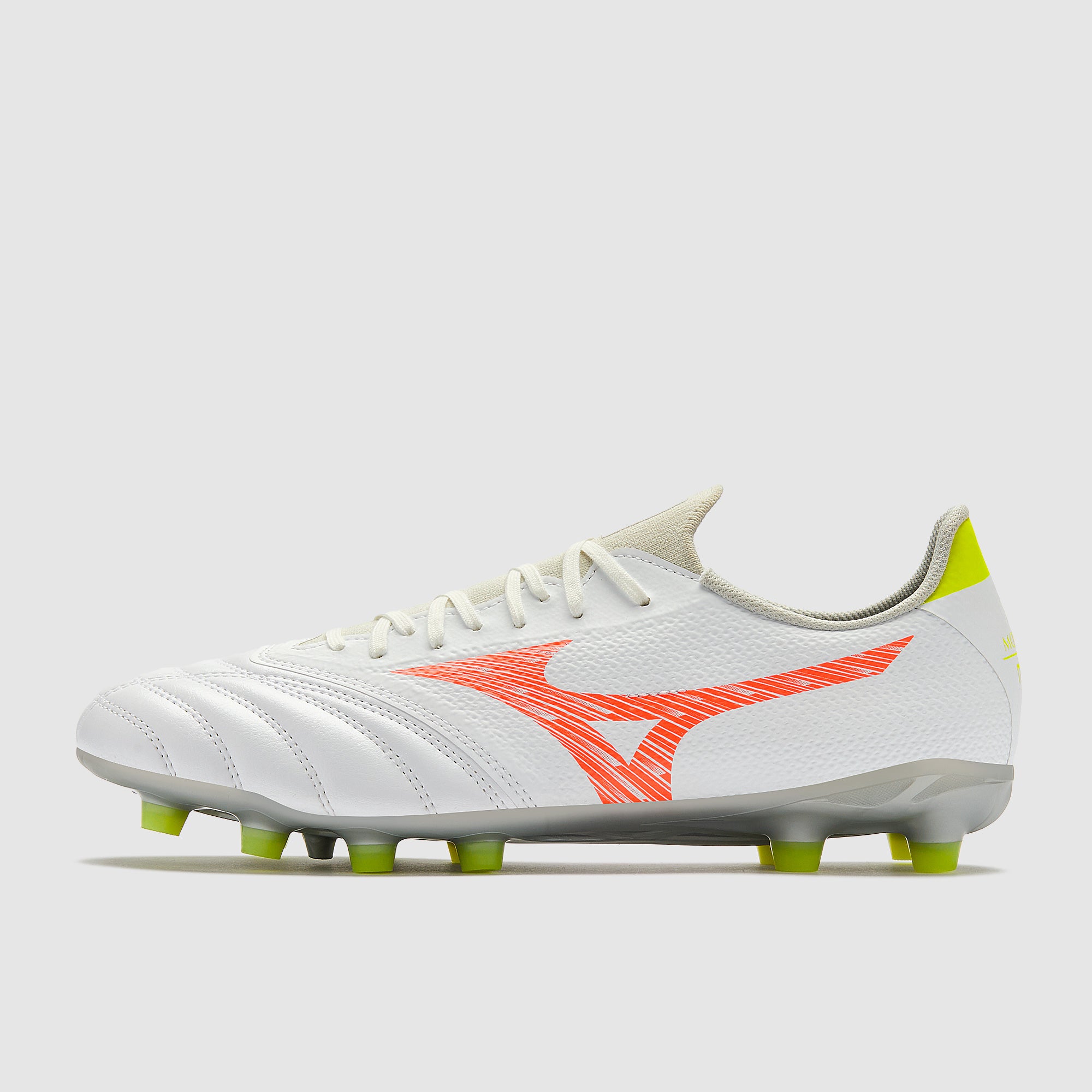 Mizuno Morelia Neo V Beta Select Firm Ground - White/Lava Orange
