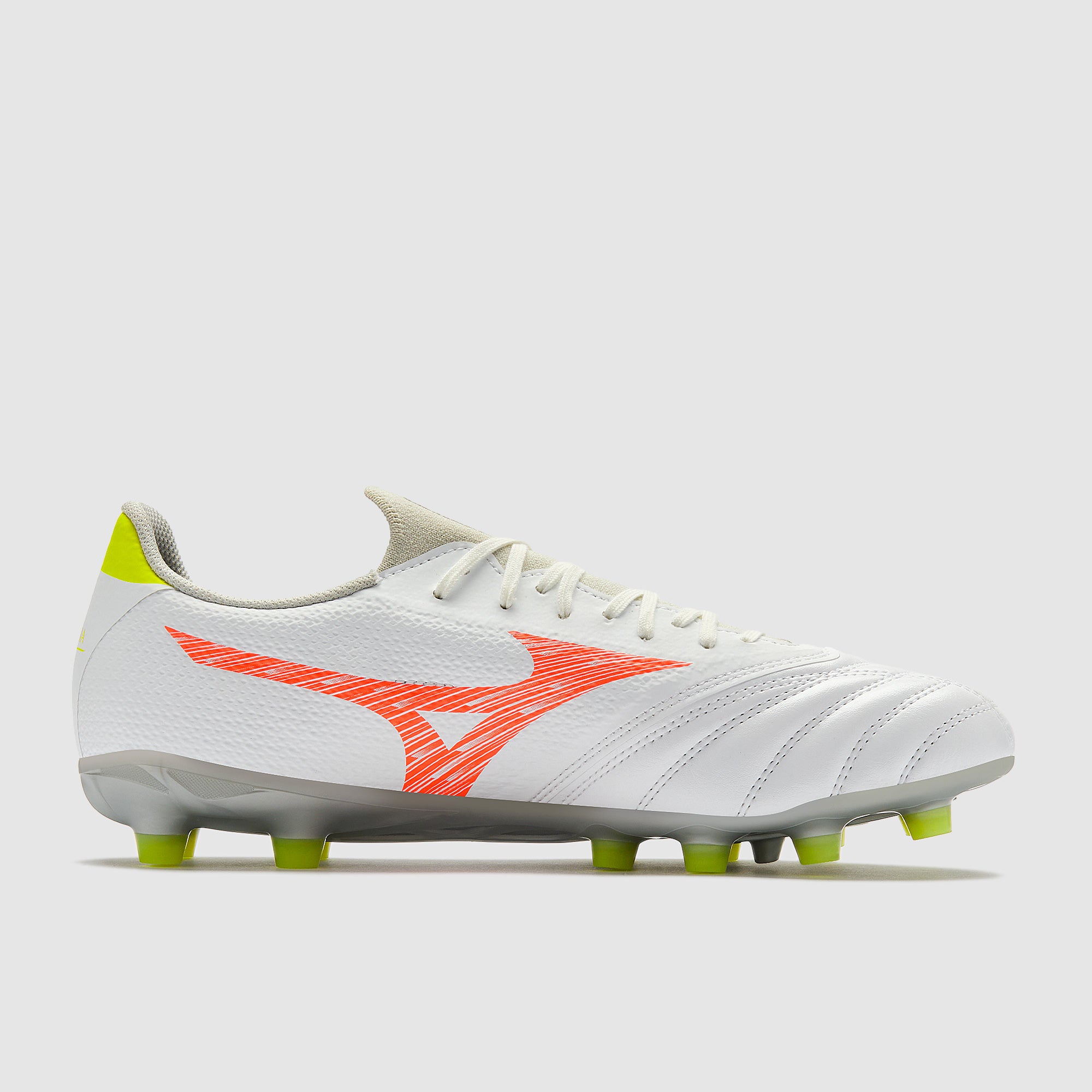 Mizuno Morelia Neo V Beta Select Firm Ground - White/Lava Orange