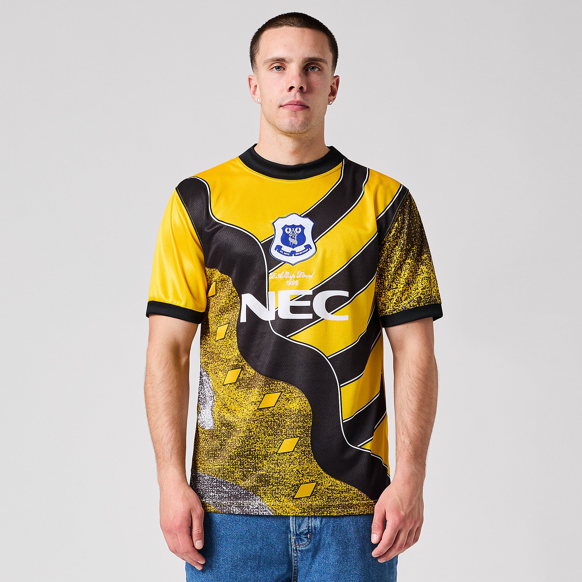 Score Draw Retro Everton 1995 Home FA Cup Final GK Shirt - Blue