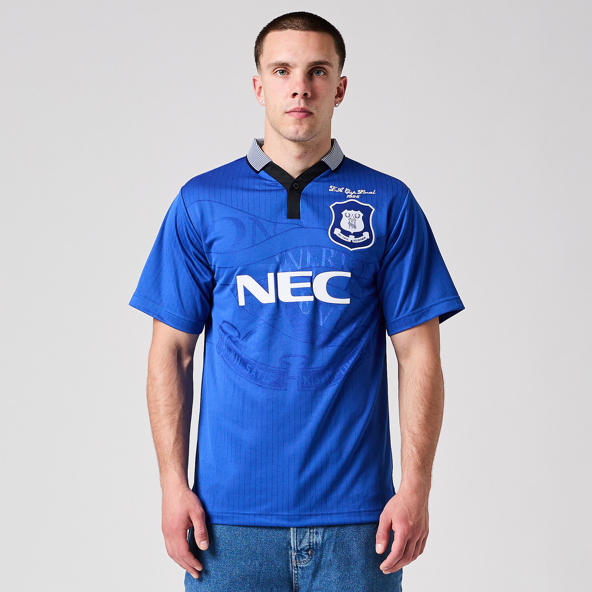 Score Draw Retro Everton FC 1994 Home Umbro Shirt - Blue/White