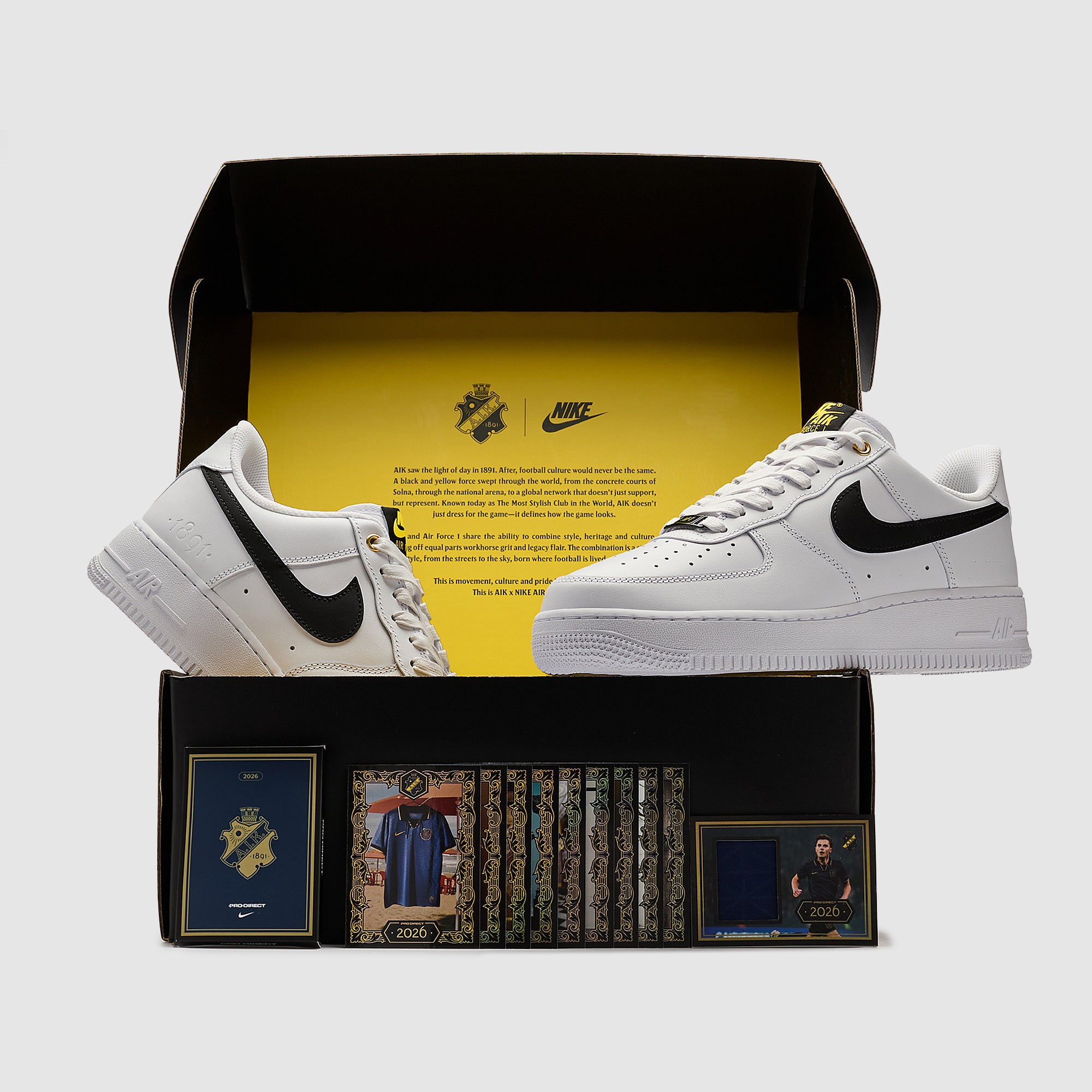 AF1 koiwai Nike Air Force 1 x AIK - White/Black/Yellow - Mens Shoes