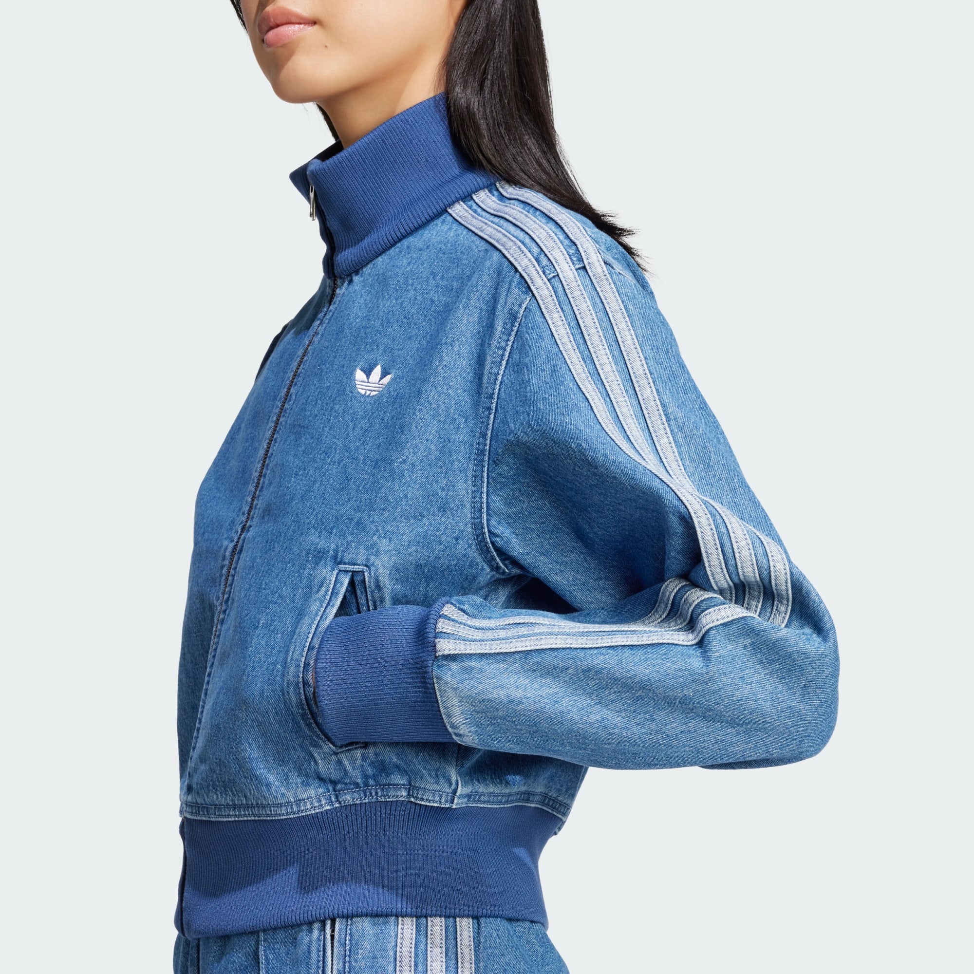 adidas Originals Womens Adicolor Denim Track Top - Indigo Denim