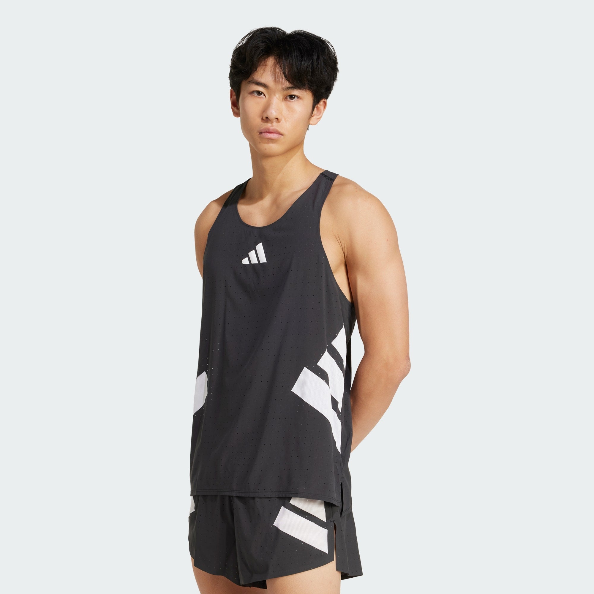adidas Adizero Road to Records Singlet - Black - Mens Clothing