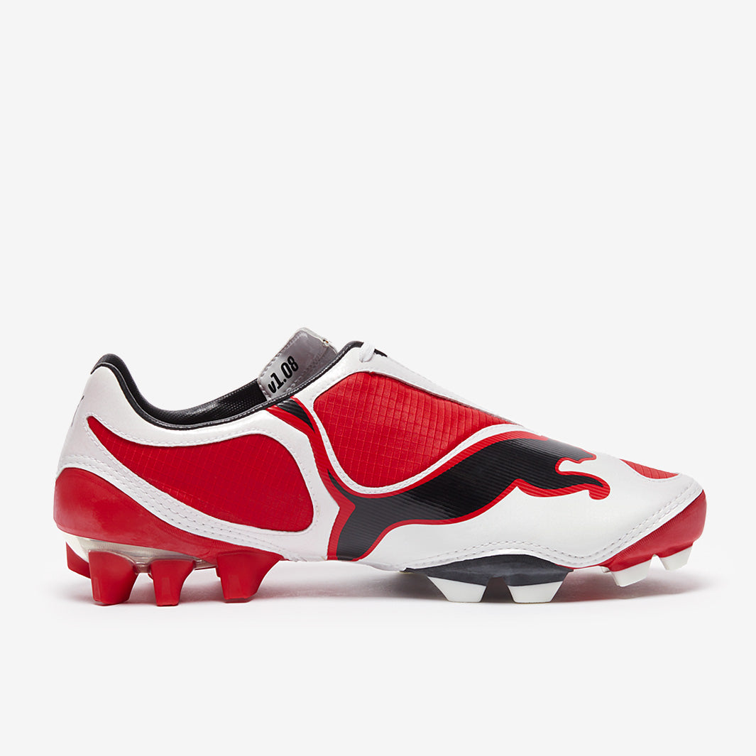 Puma Football Boots - V1.08 - Firm Ground - Red / White / Black