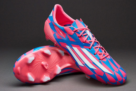 adidas F50 adizero FG - Neon Pink/Running White/Solar Blue - Pink-White